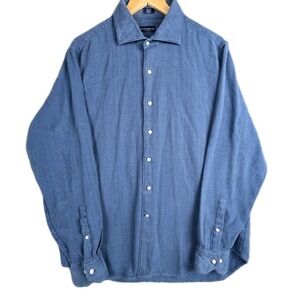 Peter Millar Collection Shirt Men's XL Blue 100% Cotton Button Up Long Sleeve